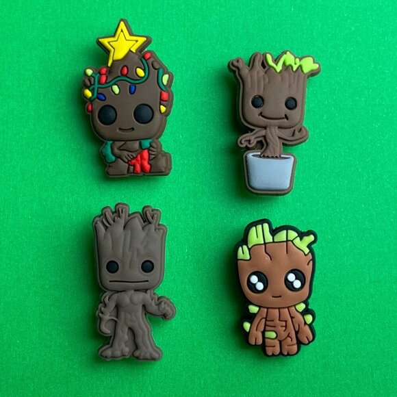 Groot Crocs Shoe Charms Set of 4 - jibbitz Charms  Guardian of the galaxy Marvel - Picture 1 of 8